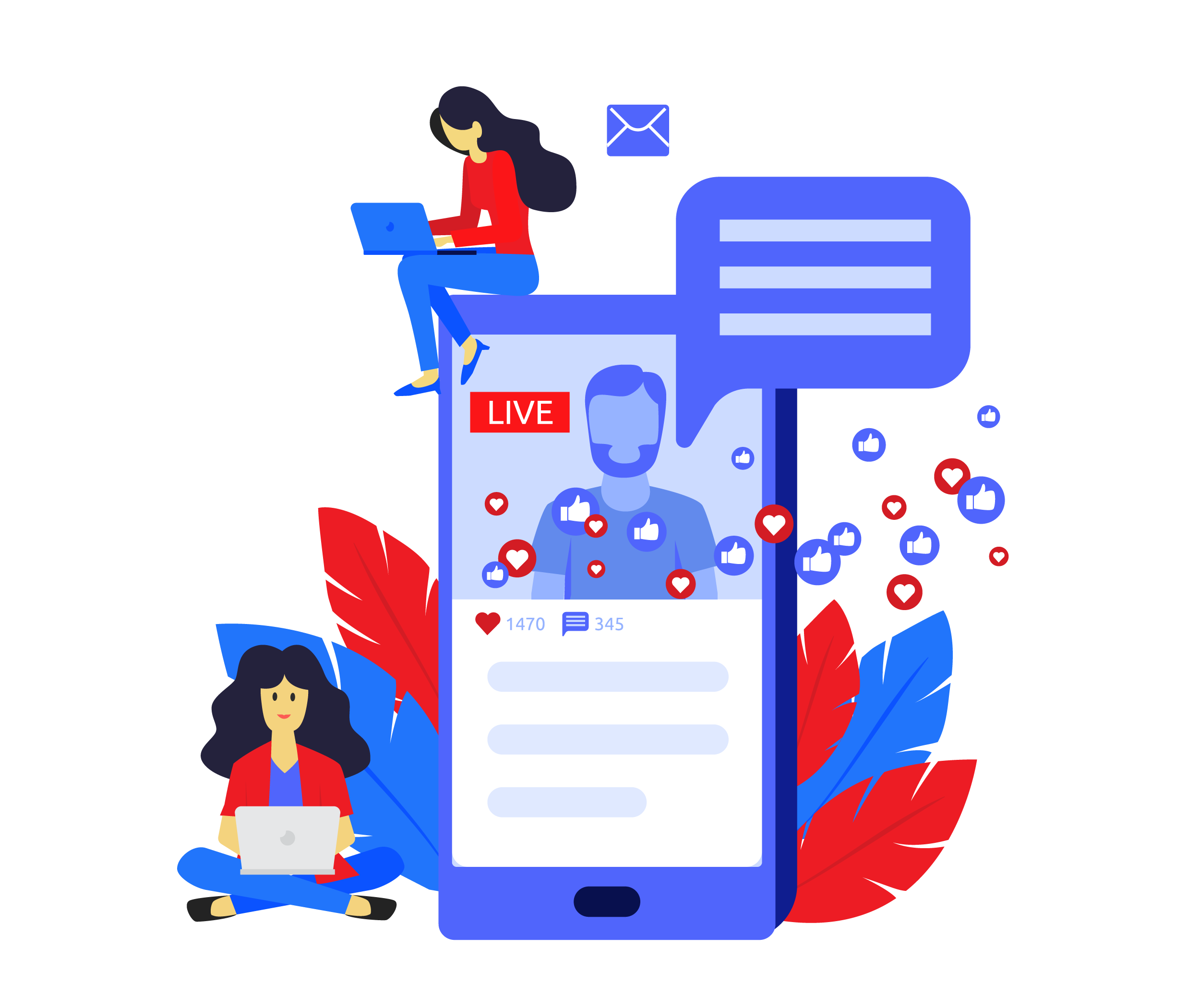 Social media marketing illustration
