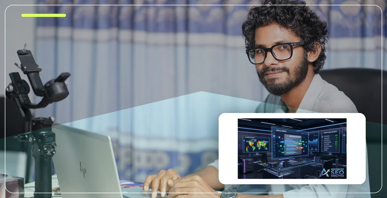 Digital marketing work on a laptop