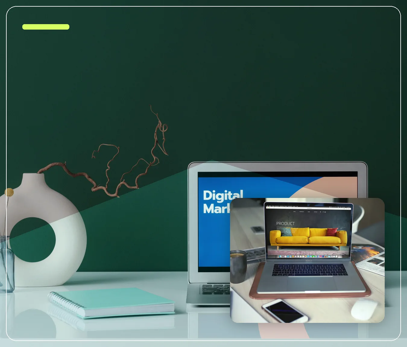 Digital marketing work on a laptop