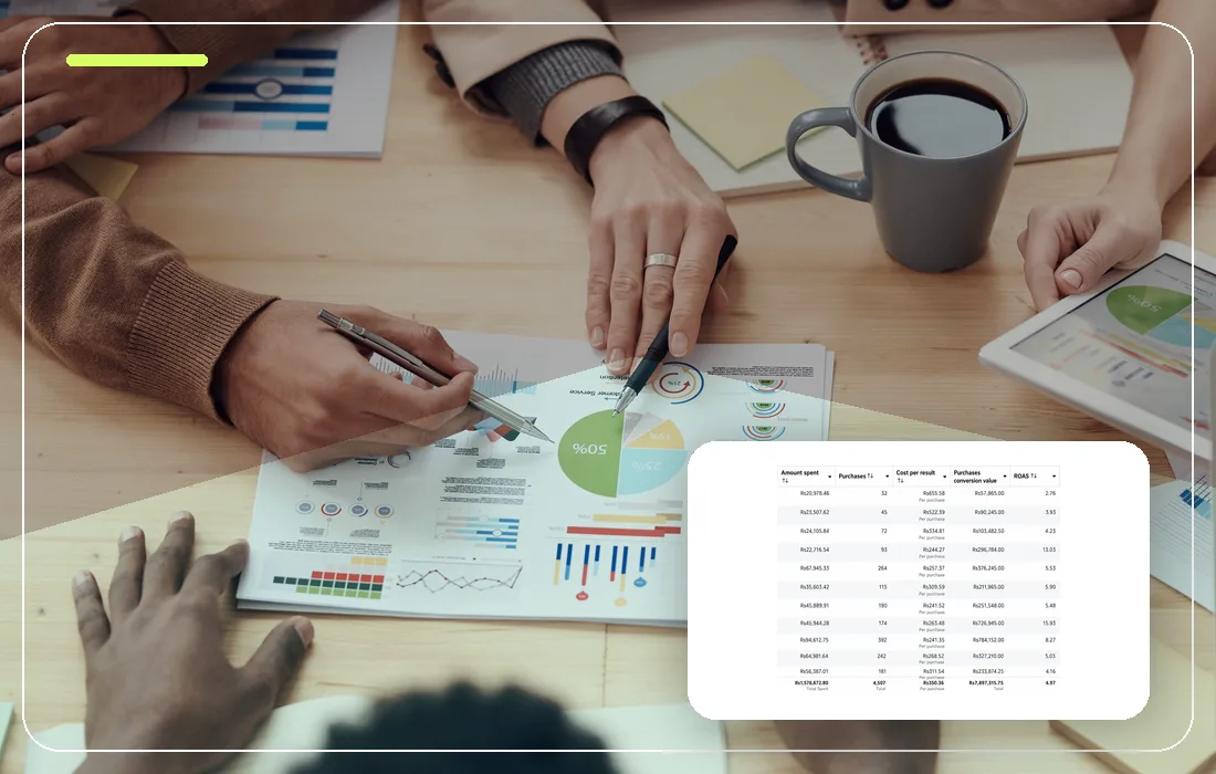 Paid advertising campaign performance table