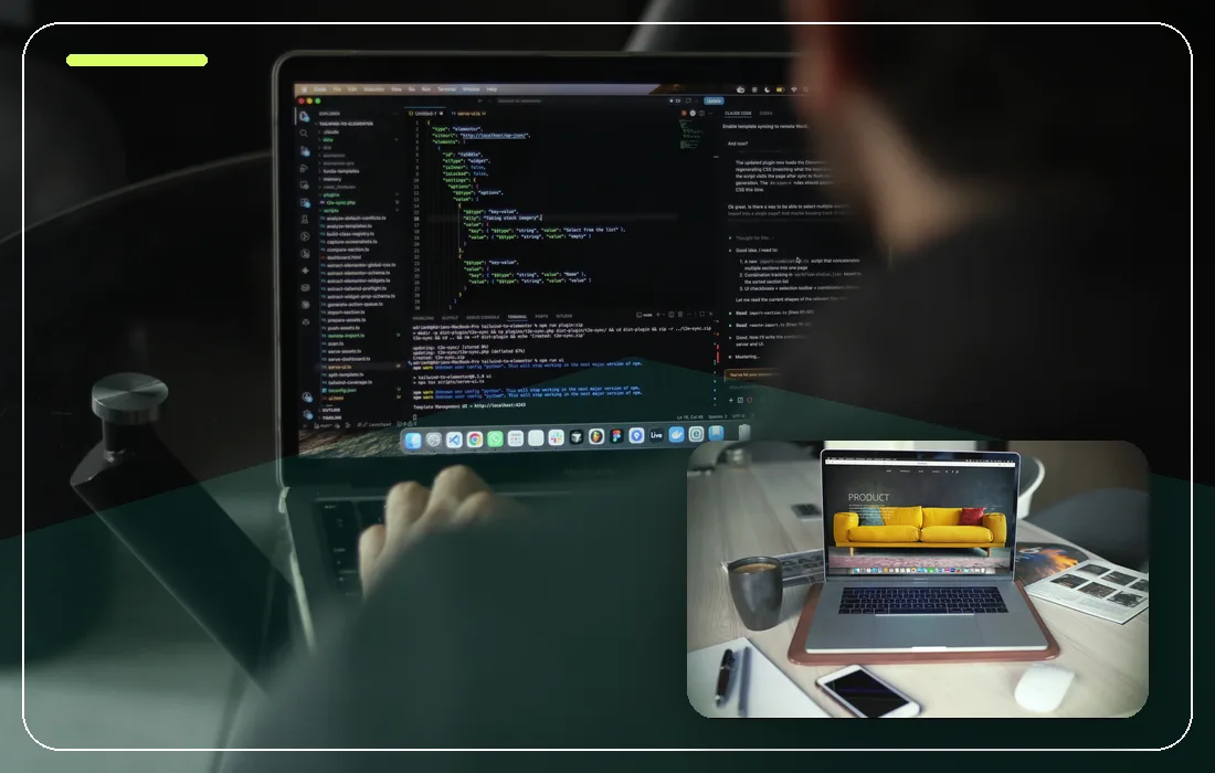 Website design and development workspace
