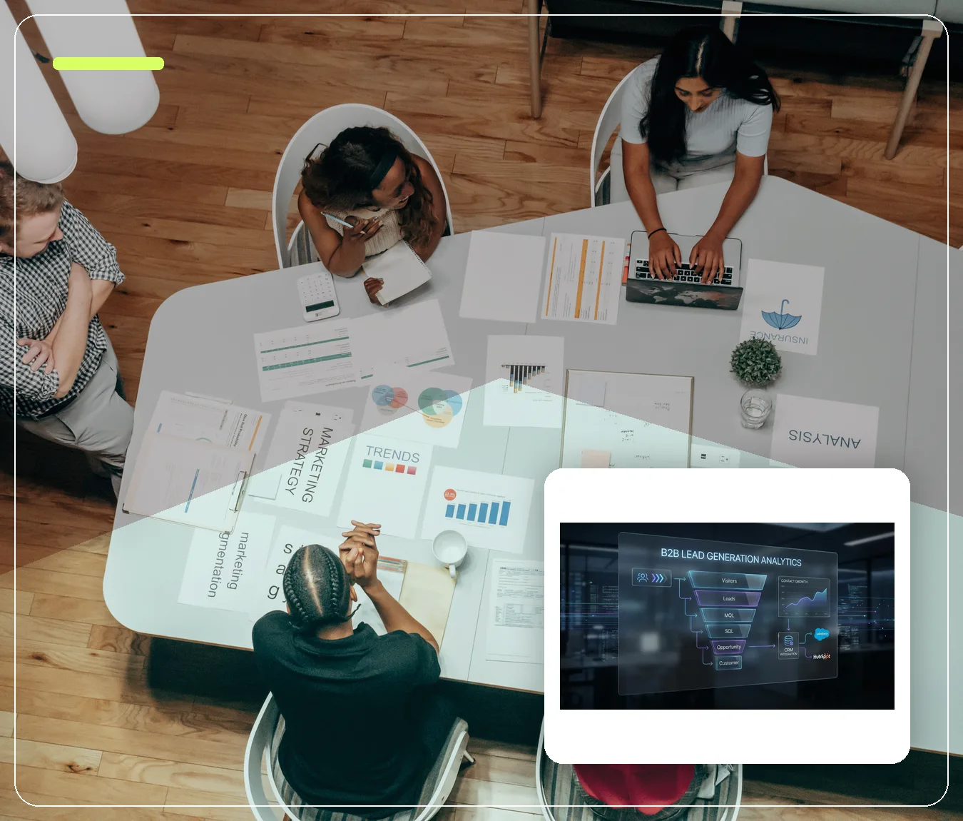 B2B lead generation funnel and CRM analytics visualization