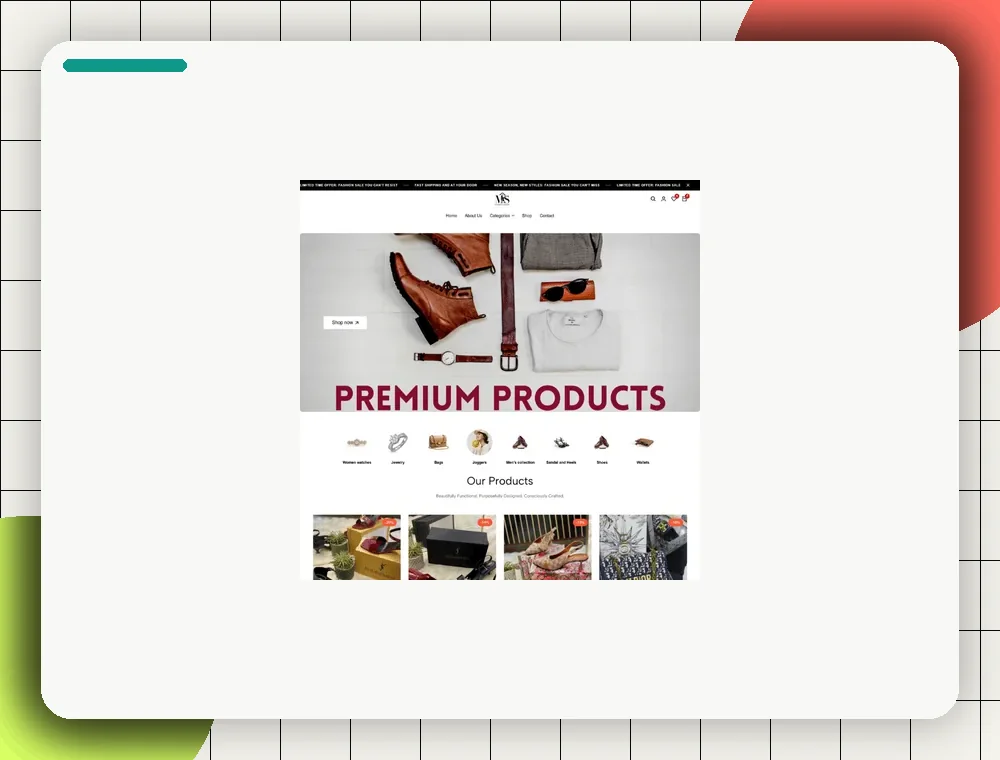 Premium Products Store portfolio visual