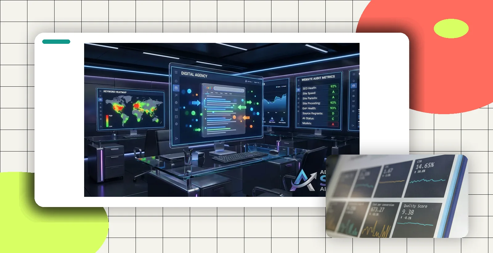 SEO analytics and search ranking dashboard visualization